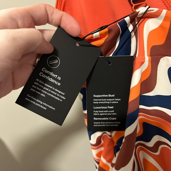 NWT!! KNIX Deep V One Piece Swim Suit Heat Wave - Picture 3 of 5